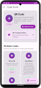 Code Smith menu for QR Code and 2D matrix codes